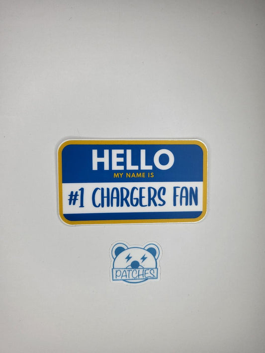 #1 Chargers fan sticker