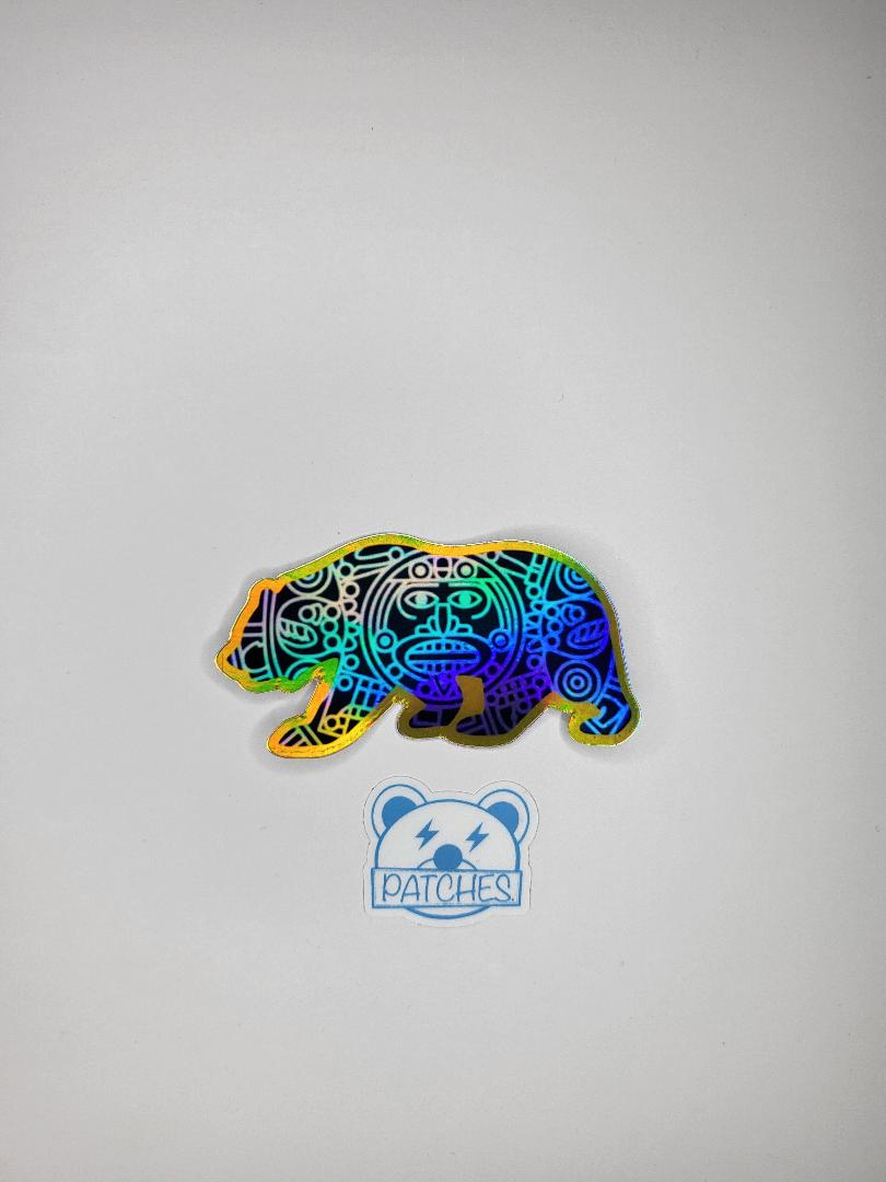 Cali Aztec Bear *Holographic sticker